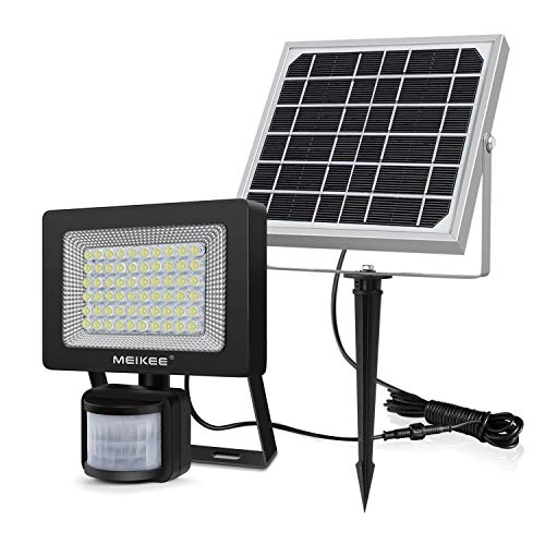 Solar Strahler mit Bewegungsmelder, MEIKEE 60 LED Solarlampe Außen Strahler Sensor IP66 Wasserdicht Solarleuchte 400LM für Garten Garage Patio Terrasse