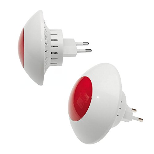 Steckdosen Alarmsirene mit LED-Blitz 230V für Haus Alarmanlage Lautstärke 110dB